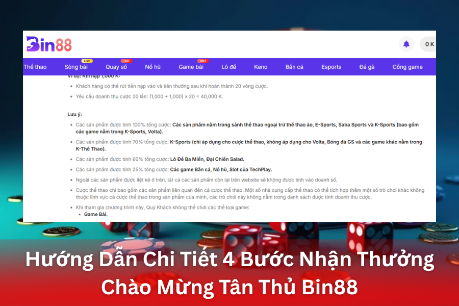Chào Mừng Tân Thủ Bin88 Với Ưu Đãi 100% Khi Nạp Tiền Lần Đầu